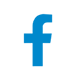 A blue facebook logo on a white background.