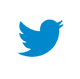 A blue twitter logo on a white background.